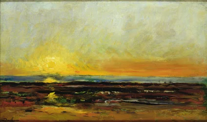 Solnedgang på havkysten